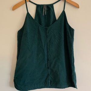 anthopologie green racer back tank top